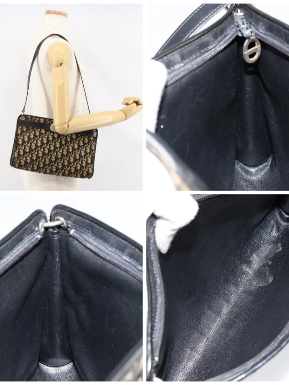 Christian Dior Trotter Canvas Shoulder Bag Navy Auth - Picture 16 of 16